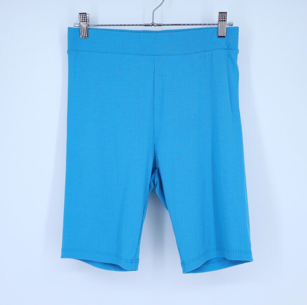Dressed in Lala Malone Ribbed Biker Shorts Electric Blue Pull On Women's M